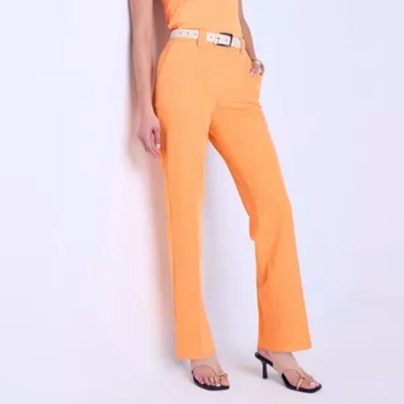 NWT Worthington Orange Soda High Rise Trouser Dress Pants Women's Size 8P Petite - Picture 1 of 5